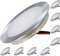 ETT Distribution GmbH LED Bodenleuchten 12V Ultra flach 9 x 0.5W Wandeinbaustrahler Tom 3000K Rund IP67 Bodeneinbauspots Trittfest Begehbar Lochausschnitt: 46mm