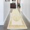 Teppich-Traum Teppich Wohnzimmer Kurzflor Flur Diele Korridor Läufer lang orientalisch elegant Ornamente Glanzeffekt Mäander Creme Gold 80 x 300 cm