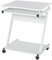 HOMCOM Bureau Informatique Roulant - Bureau Mobile - Table d'ordinateur - Tablette coulissante Clavier + étagère - Blanc