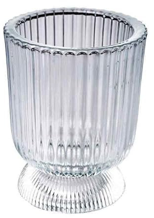 Teelichthalter aus Glas Goblet 11,5cm. Teelichtglas Windlicht Kerzenhalter Kerzenglas Tischdeko für Zuhause (Natur/Klar)