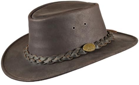 Scippis Bushman Lederhut – Outdoorhut aus Rindsleder für Herren & Damen – Made in Australia – wetterfest & robust – Abenteuerhut für Wandern, Reiten & Alltag