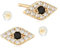 Jenosy Evil Eye Schwarz Ohrstecker 14K Gold Knorpel Huggie Ohrstecker mit Cubic Zirkonia Hypoallergene Ohrringe Modeschmuck für Frauen und Mädchen
