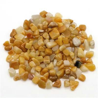 Natürliche Kristalle, Quarz-Heilsteine, Kies, Exemplare, Schmuckherstellung, lose Dekorationen, getrommelte Edelsteine, Aquarium-Dekoration für Zuhause, gelbe Jade, 50 g