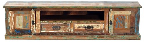 Dynamic24 Lowboard Riverboat Altholz Kommode Sideboard TV Fernseher Wohnzimmer Schrank