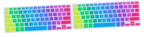 Uonlytech 2pcs Gradient Silicone Keyboard Cover Dustproof Protective Skin for Series Laptop Ultra-thin Easy to Clean Comfortable Typing