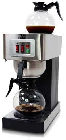 12-Cup Commercial Coffee Maker Stainless Steel - Double Coffee Machine for Office, Restaurant, Industrial Use - High Capacity Office Coffee Maker - TQS Cafe