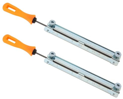 OTOTEC 2 Kit D'affûtage de Scie à Chaîne 4mm Support de Lime de Tronçonneuse avec Poignée en Plastique Meulage de Lime de Scie à Chaîne électrique pour Machine de Découpe