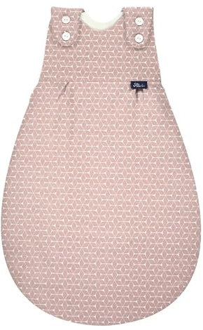 Alvi Baby Mäxchen Außensack Schlafsack aus Baumwolle Babyschlafsack atmungsaktiv Ganzjahresschlafsack Kinderschlafsack (Raute rosa, 62-68)