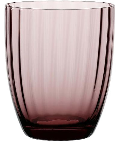 Rose&Tulipani - Bicchiere Rosa in vetro, capacità 310ml, collezione Prismia
