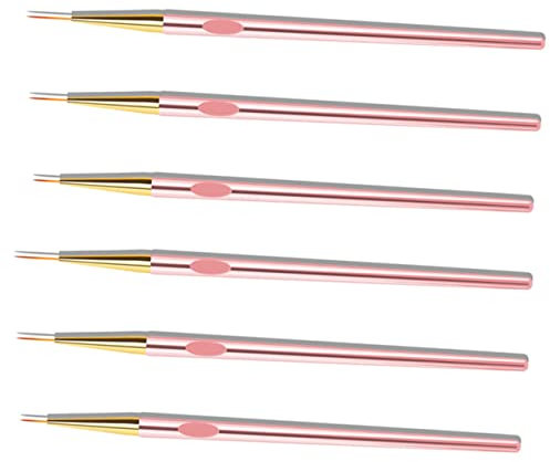 Didiseaon 6pcs Rose Gold Line Pen Nail Art Liner Portable Nail Art Pens Manicure Painting Tools for Design