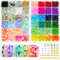 MATVHRUI 1100 Stück 8mm Bunte Glasperlen zum Basteln, 46 Farben runde Bunte Basteln Perlen Schmucksteine, DIY Perlen für die Herstellung von Armbänder Halsketten Ohrringe