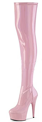 Stivali Moda da Donna Tacchi a Spillo 15 cm Stivali Eleganti al Ginocchio da Donna Stivali da Discoteca Stivali al Ginocchio