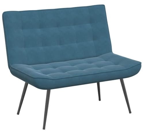 vidaXL Sitzbank Blau 110x74x84 cm Samt, Bank, Sitzbank Wohnzimmer, Wohnzimmerbank, Eingangsbank, Esszimmerbank, Wohnzimmermöbel, Samtbank