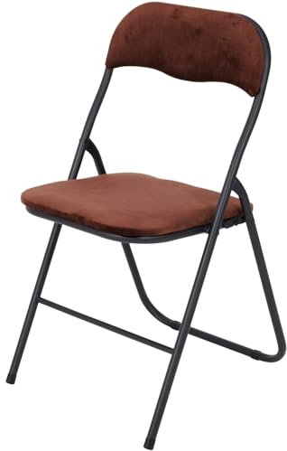 Brixy Klappstuhl - Klappstuhl - Samt - Esstisch Stuhl - Klappstuhl - 43 x 47 x 80 cm - Stuhl - Braun