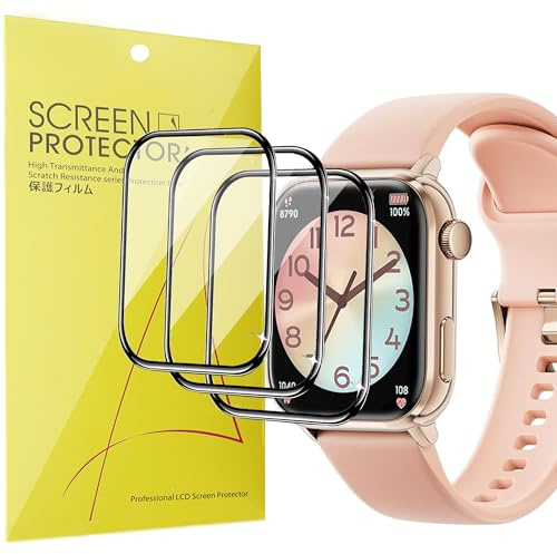 Lamshaw Compatible avec ICE smart 2.0 1.96 Pouce SmartWatch Film de protection, protection écran pour,3D couverture complète protection d'écran, HD ultra transparente. (3 Packs)