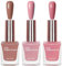 Pink Nail Polish Set - 3 Colors Nude Pink Nail Varnish Kit - Neutral Air Dry Colour Nail Polish - Long Lasting Nail Varnish for Women Girls DIY Salon Manicure