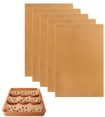 6 Sheets Teflon Sheet, Non Stick Reusable Baking Sheet, Washable Baking Sheets for Oven Non Stick, Teflon Sheets for Heat Press, Oven Liners for Bottom of Oven, for Bread, Biscuits, Meat (30x40cm)