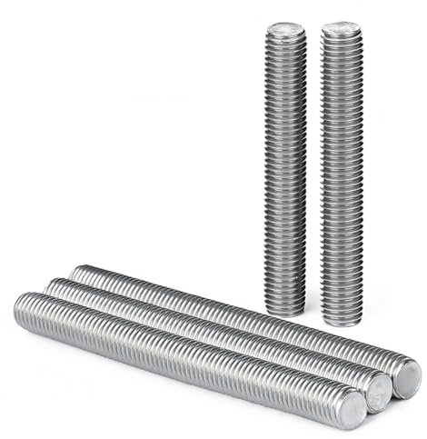 Drenky 5 Stück Gewindestifte M10x100mm Edelstahl A2 V2A Gewindestangen DIN976 Hochfeste Gewindestäbe Metrisch vollständiges Gewinde für Industrie-Schraubverbindungen