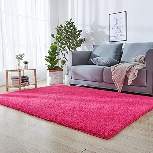 Shaggy Rose Dark 180x280cm Area Rug Extra Soft Machine Woven for Home Decor
