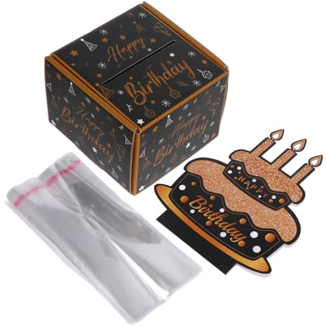 CALLARON Geschenkbox Geldautomat Schweinchen Geldkuchen-ausziehset Erwachsene Party Groß Stütze Für Hochzeit Geburtstag Geldkuchen-ausziehetui Geld Kuchen Fall Kuchenzubehör Papier Black