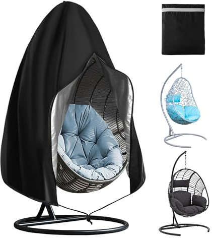 OFFCUP Oxford Hängesessel Abdeckung 230x200cm Swing Egg Chair Cover 210D | Hängesessel Schutzhülle Schwebesessel mit Reißverschluss, Terrasse Schaukelstuhl Abdeckung Wasserdicht/Winddicht/UV-Beständig