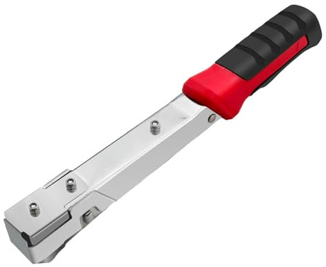 lyrlody Handheld Hammer Tacker Stapler Manual Hammer Stapler Hammer Tacker for Furniture Carpentry Decoration Fixed Wiring with Ergonomic Rubberized Grip Alloy Steel Construction