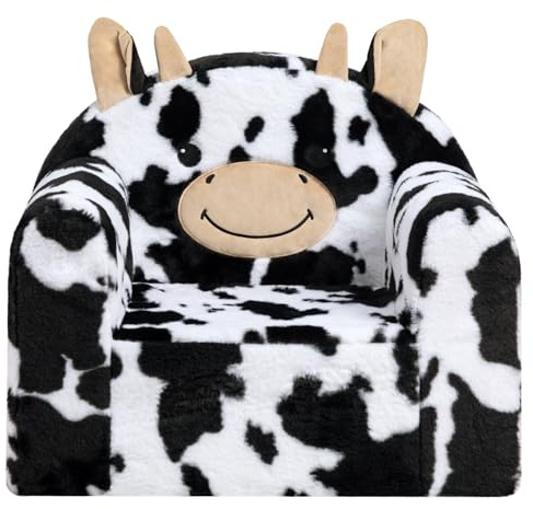 BEJOY Sofá infantil de espuma ultrasuave, sillón infantil, asiento individual, sofá de lectura para niños y niñas, vaca lechera