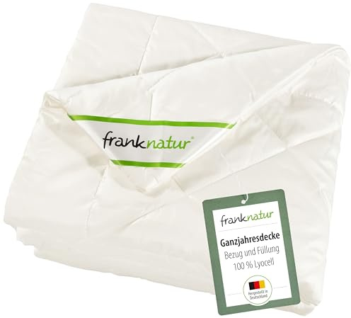 franknatur Ganzjahresdecke Bettdecke 135x200 Lyocell Tencel Bezug Lyocell | mit Füllung und Bezug 100% Lyocell, atmungsaktiv, temperaturausgleichend, waschbar, Oeko-TEX, Allergiker geeignet