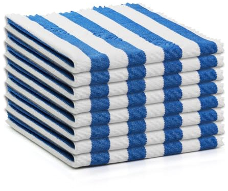 Das blaue Wunder | Brillant Premium Brillenputztuch 8er-Set | 20 cm x 20 cm | streifenfrei, fusselfrei, Bambus Reinigungstuch für Brillen | Brillentuch (1, blau)