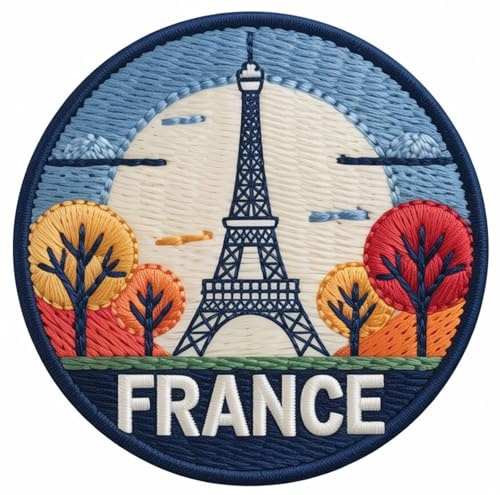 Aufnäher zum Aufbügeln oder Aufnähen, 7,6 cm, Motiv: Eiffelturm, Paris, Reisen, Europa, Souvenir, Urlaub, Geschenk