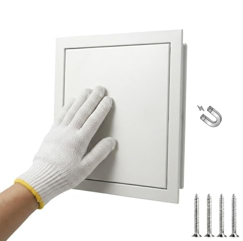 Tapa Cuadro Electrico Trampilla de Inspección Panel de Acceso Pladur Cubre Contador Luz Puerta Magnética Metal Empotrado Techo Aluminio Blanco, Multi-Talla 15x15 a 60x60 cm(White,300x400mm)