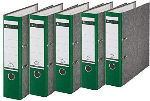 Leitz hochwertiger Ordner 180°, breit | 5er Pack, grün, 1
