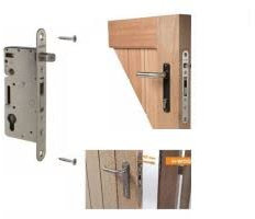 Serrure à encastrer pour portail en bois LOCINOX