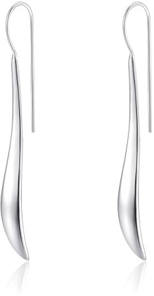 Metjakt Damen Ohrringe 925 Sterling Silber Lange Hängende Tropfen Damenschmuck (Silber)