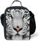 Leberna 3D Print Animal Insulated Lunch Bag with Bottle Holder Adjustable Strap for Kids Tiger
