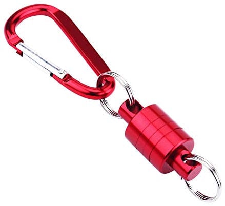 VGEBY1 Net Release Holder, Magnetic Release Clip Hook Fly Fishing Landing Net Keeper Fishing Accessory(Red)