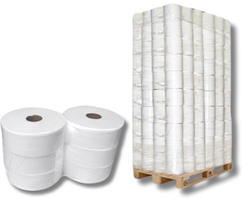 Jumbo Toilettenpapier-Rollen, 2-lagig, Zellstoff, 360m, ca. 26 cm Durchmesser, Toilettenpapier Großpackung