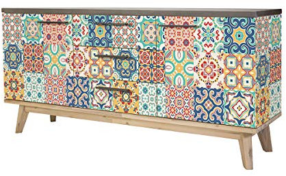 Ambiance Sticker Adesivi Murali per Mobili da Tavola, Adesivi Decorativi per Camere da Letto e Armadi Célistino - 24 Piastrelle Adesive 10 x 10 cm