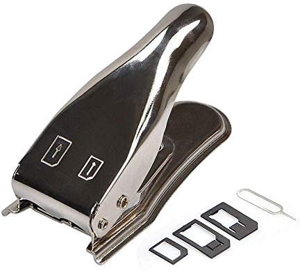 Nano Dual Sim Card Cutter Punch Sim Card Cutter with Nano-Micro, Nano-Standard, Micro-Standard Sim Adapters for Cellphones,iPhone Includes 3 Adapters (2-in-1) Silver