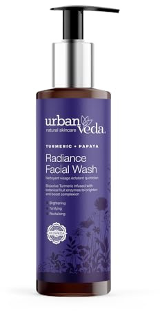 Urban Veda Radiance Facial Wash | Vitamin C Face Wash | For Dry, Dull and Dehydrated Skin | Papaya, Licorice and Turmeric Extract | FaceWash Women | Mens Face Wash | 150 ML