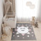 TAPISO Pinky Teppich Kurzflor Grau Weiß Pink Modern Sonne Dreiecke Design Kinderzimmer Kinderteppich Spielteppich ÖKOTEX 120 x 170 cm