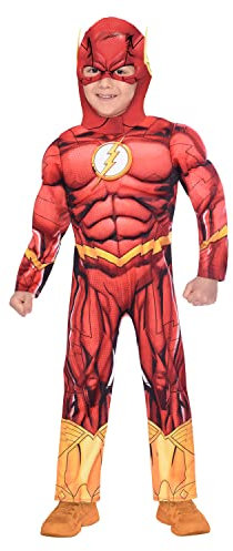 (PKT) (9906078) Classic Child Kids Warner Bros The Flash Fancy Dress Costume (3-4 Years)