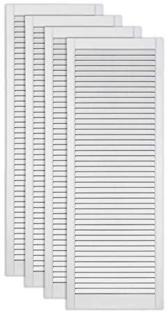 ben+camilla.com 4-er Pack/Vier Stück Lamellentüren 1406 x 494 x 21 mm weiß seidenmatt mit offenen Lamellen Kiefernholz für Regale, Schränke, Möbel - EINBAUFERTIG grundiert & lackiert