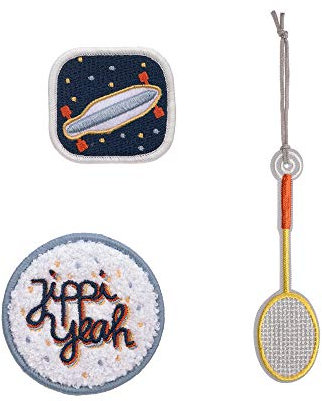 LÄSSIG Anhänger und Patches Set (3 Stk.) mit Druckknopf/School Patches Set Sport