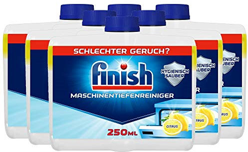 Finish Machine Deep Cleaner Citrus - Liquid Machine Cleaner Against Limescale and Grease for a Clean Dishwasher - Pack of 6 (6 x 250ml)