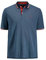 Jack & Jones Herren + Fit Polo Shirt JJEPAULOS Uni Sommer Hemd Kurz Arm Pique Cotton Big Size, Farben:Blau, Größe:4XL