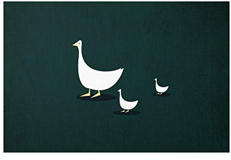 Bilderwelten Glasbild - Familie Gans auf Wanderschaft, 80cm x 120cm