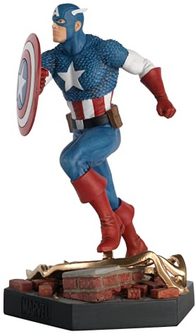 EAGLEMOSS Eaglemoss MVSEN002 30600604121 Amerika, Marvel Captain America Schlacht Pose Figur Maßstab 1:18, Einfarbig, Bunt, único