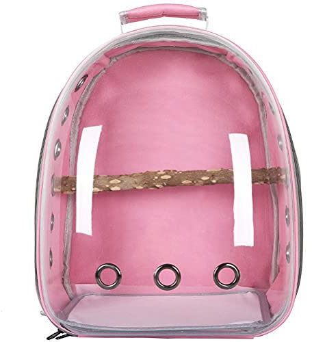 Enkomy Transparenter Rucksack Atmungsaktiver Papageienrucksack Vogel Transportkäfig Pet Parrot Carrier Bird Reisetasche Rucksack