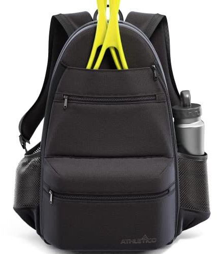 Athletico Kompakter City-Tennisrucksack (schwarz)